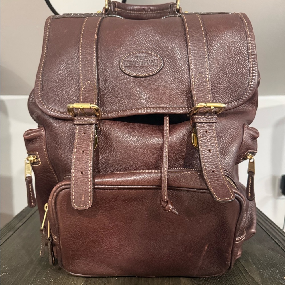 King Ranch Brown Leather Backpack